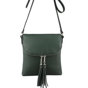 Vegan Medium Crossbody Handbag with Tassel
